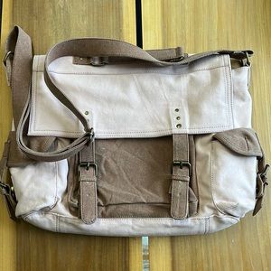 Mona B Sebastian Up-Cycled Canvas Messenger Bag SM-210
